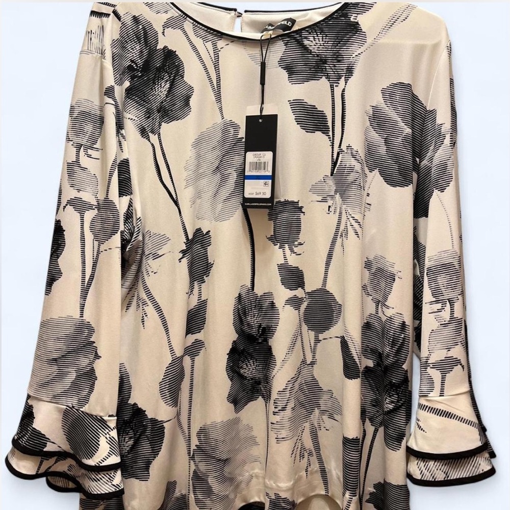 Karl Lagerfeld New with tags long sleeve floral blouse size XL